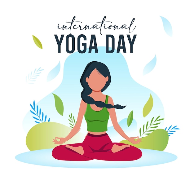 international yoga day yoga body posture group of Woman practicing yoga vector illustration desig