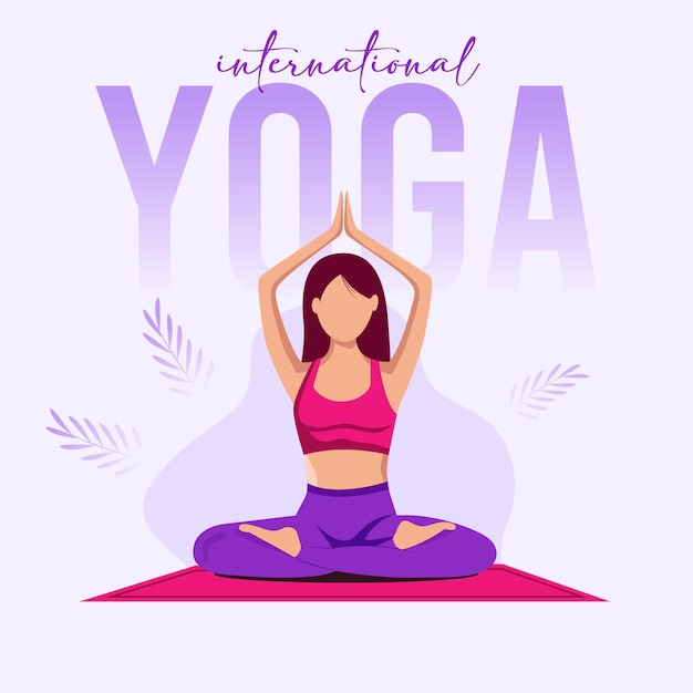 international yoga day yoga body posture vector illustration design minimal vector