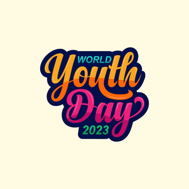 International Youth Day belettering en kleurrijke typografie Design For International Youth Day