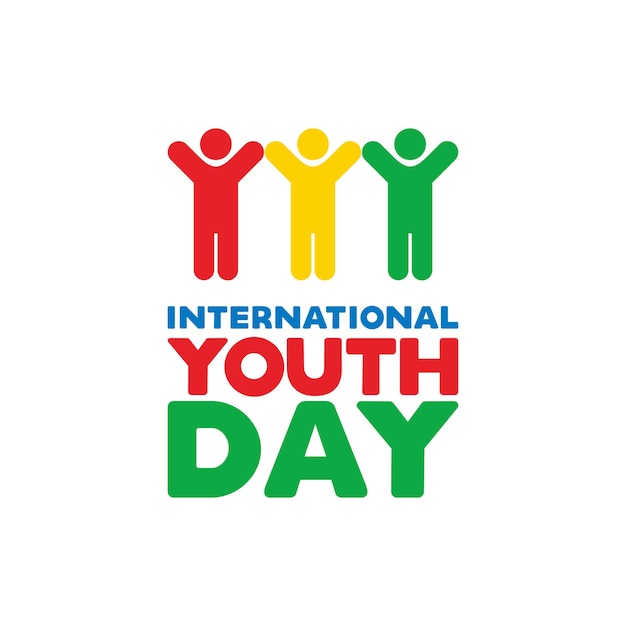 international youth day celebration friendly team cooperation friendship vector design