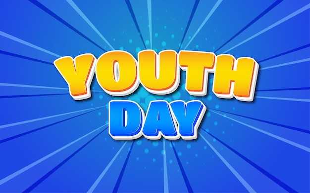 International youth day concept youth day editable text effect style