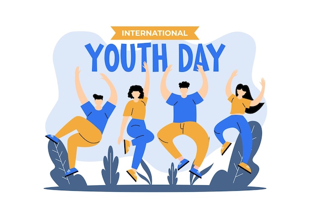 International youth day illustration vector