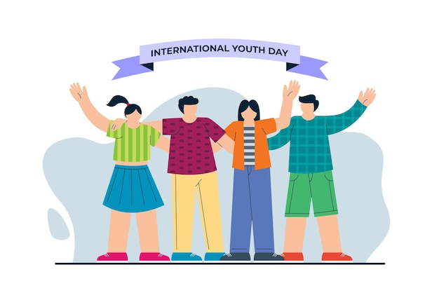 International youth day illustration vector