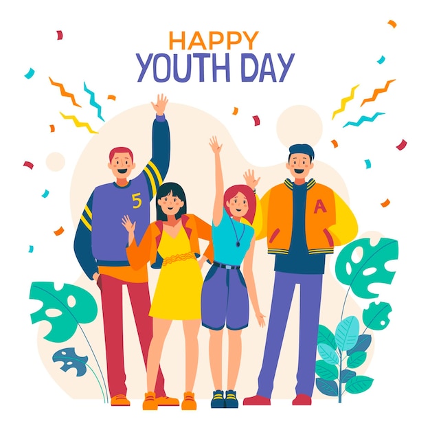 Vector international youth day illustration