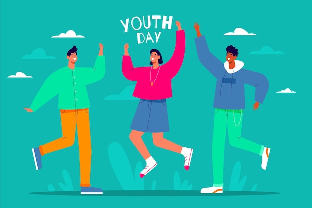 Vector international youth day illustration