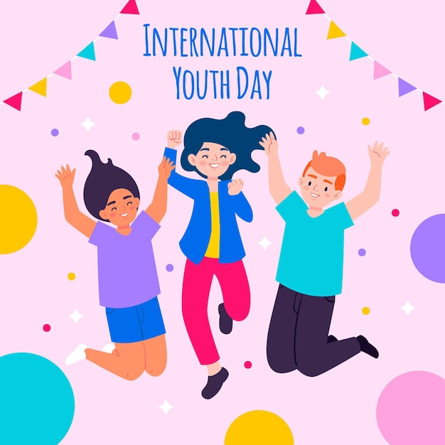 Vector international youth day illustration