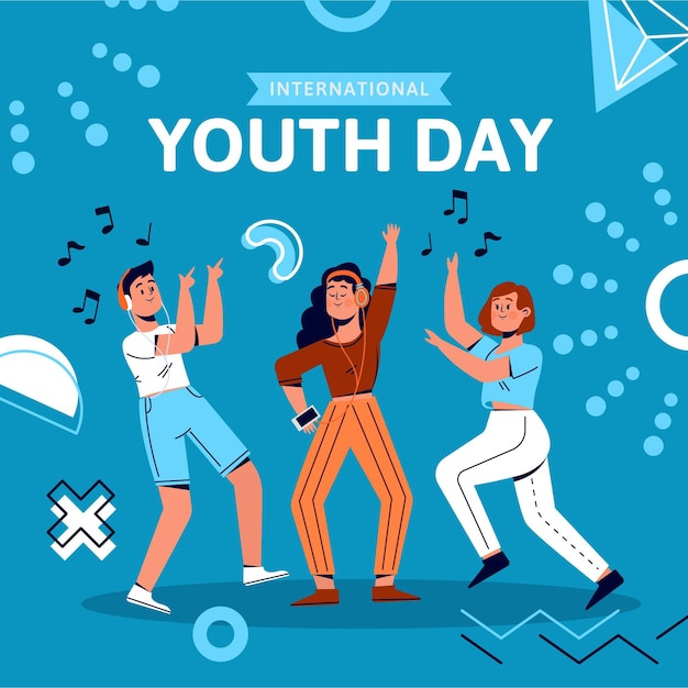 Vector international youth day illustration