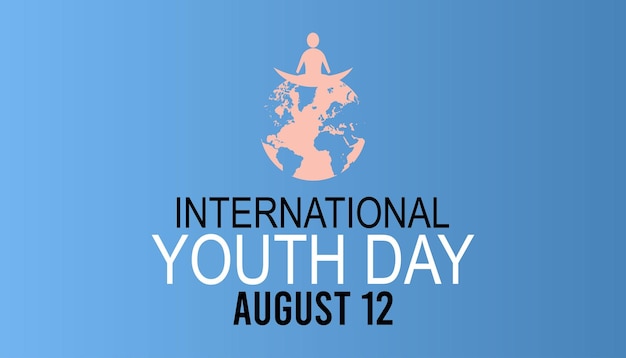 Vector international youth day is observed every year in august 12 banner holiday