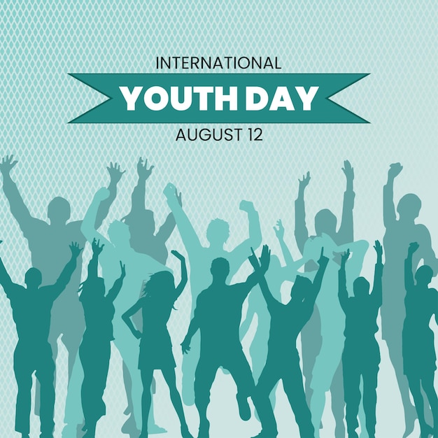Vector international youth day post with background pattern design vector file