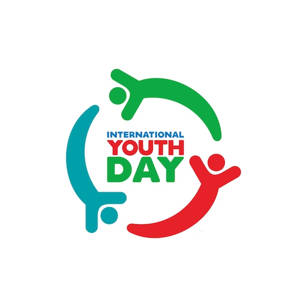 international youth day poster banner vector illustration