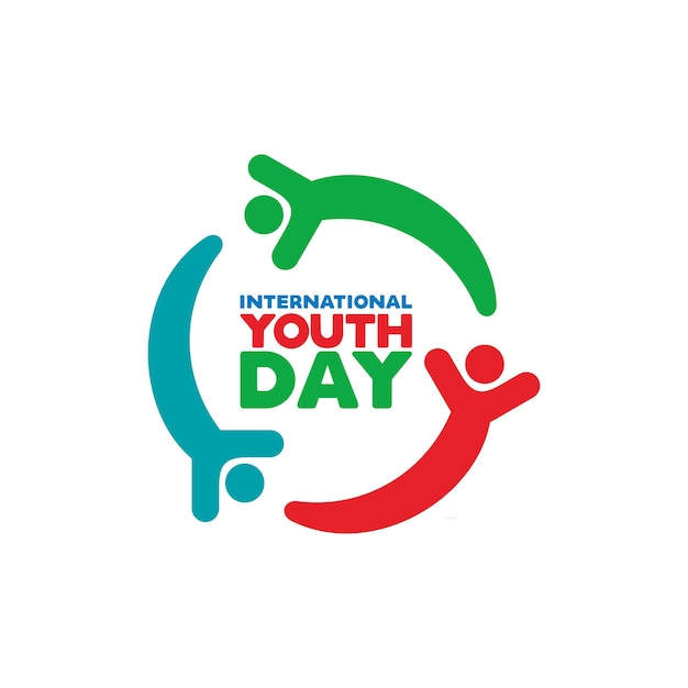 International youth day poster banner vector illustration