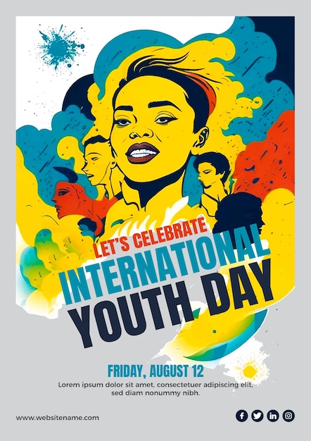 Вектор Дизайн плаката международного дня молодежи