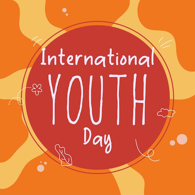 International Youth Day Vector Illustration Art Icon  Stock