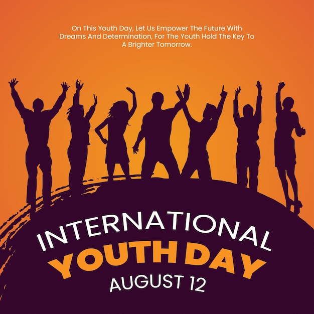 Vector international youth day wishing post design vector file