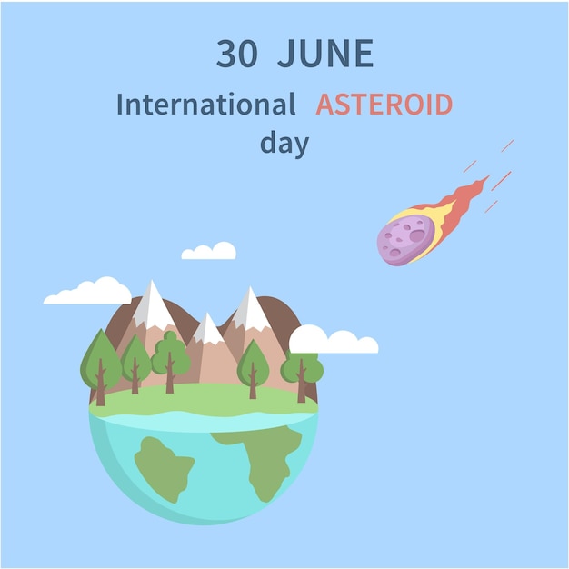 Vector internationale asteroïde dag met aarde