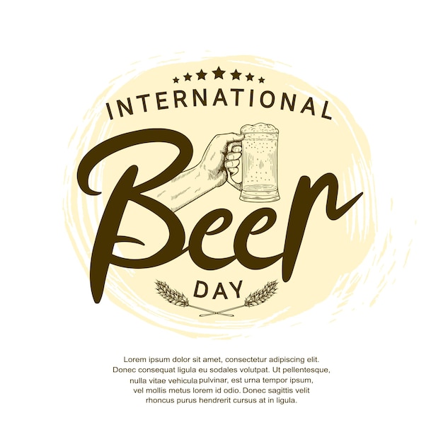 Internationale bierdag illustratieontwerp Typografieontwerp