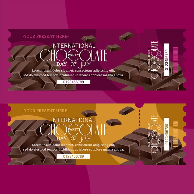 Vector internationale chocoladedag kaartjes
