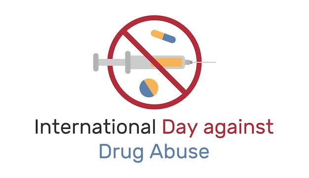 Internationale dag tegen drugsmisbruik concept in minimale cartoonstijl