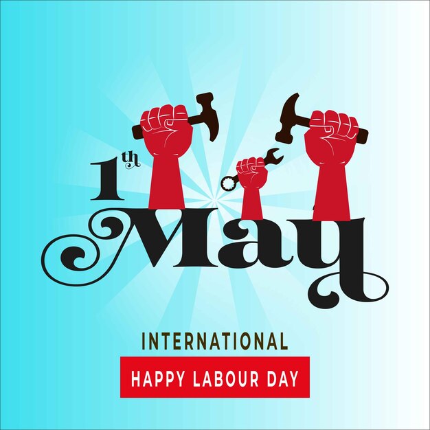 Vector internationale dag van de arbeid dag van de arbeid 1 mei 3d illustratie