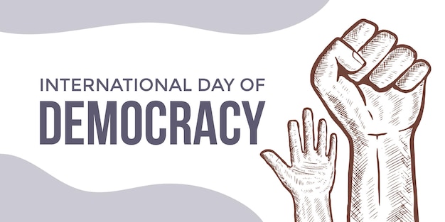 internationale dag van de democratie horizontale banner illustratie