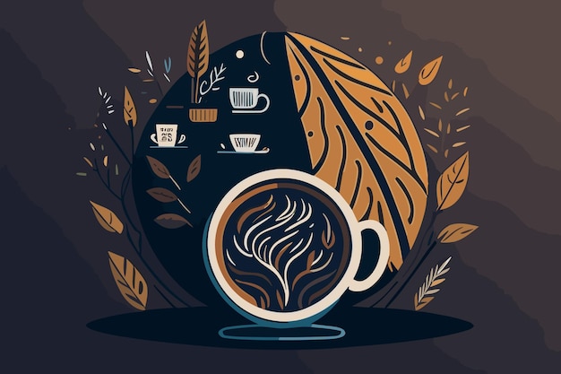 Vector internationale dag van de koffie illustratie