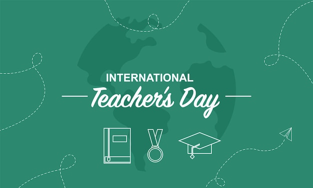 Internationale dag van de leraar platte afbeelding