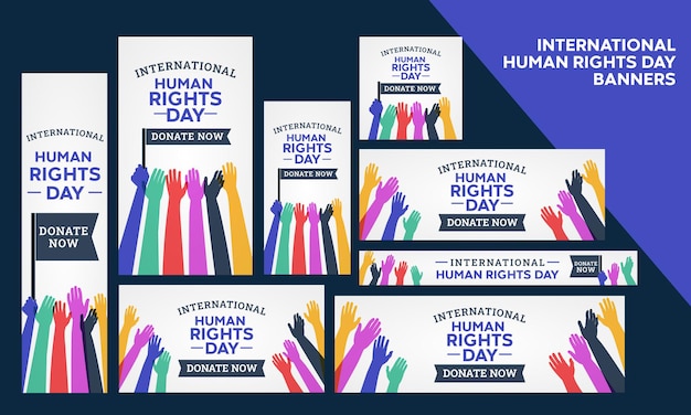 Internationale dag van de mensenrechten webbanners google ads instagram post amp stories