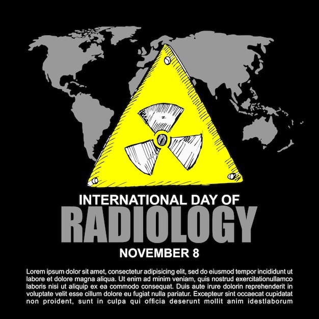 Internationale dag van de radiologie 8 november spandoek en poster