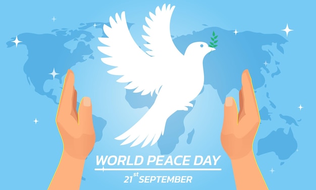 Internationale Dag van de Vrede concept Illustratie concept huidige vrede wereld Vector illustreren