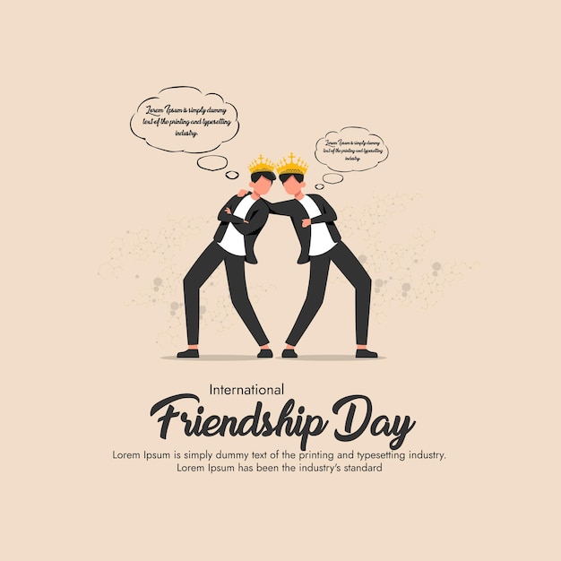 Internationale dag van de vriendschap illustratie Groep mensen abstract pictogram Veelkleurige mensen