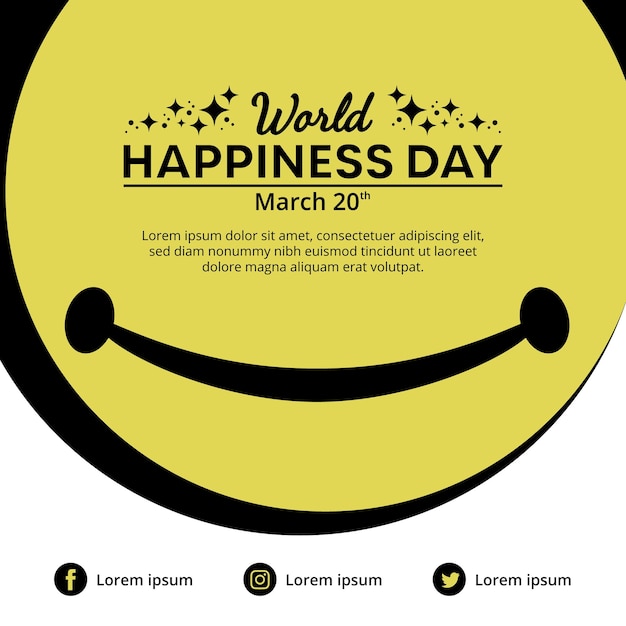 Vector internationale dag van geluk bannerontwerp met een grote smiley