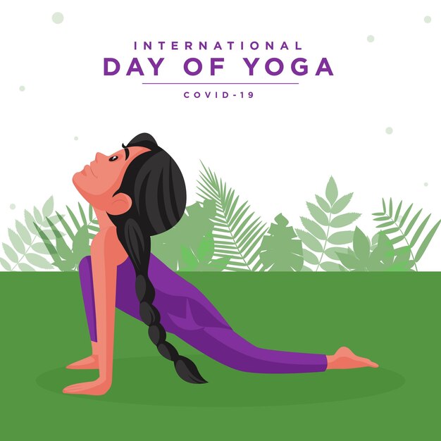 Internationale dag van het ontwerp van de yoga-banner