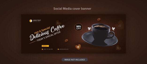 Internationale dag van koffie Facebook tijdlijn omslag en websjabloon voor spandoek