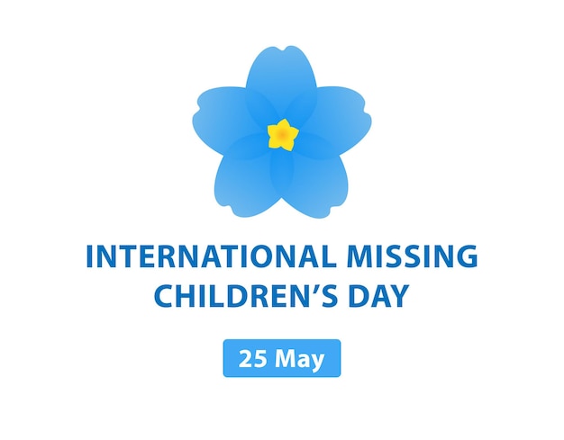 Internationale dag van vermiste kinderen Vergeet me niet bloemen Verloren kinderen vectorillustratie
