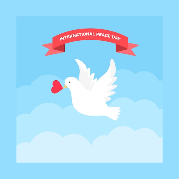 Vector internationale dag van vrede met duif