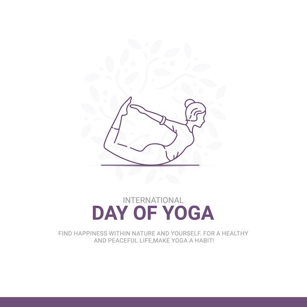 Internationale dag van yoga illustratie Gratis Vector