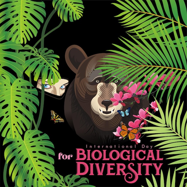 internationale dag voor biologische diversiteit webbanner ontwerp illustratie vector