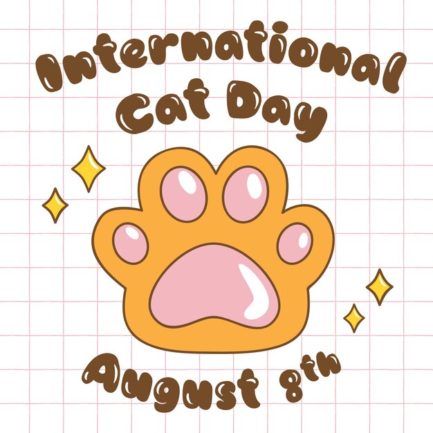 Internationale kattendag Post vectorillustratie