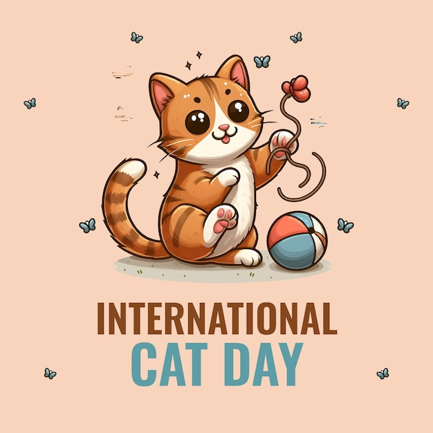 Vector internationale kattendag vector template