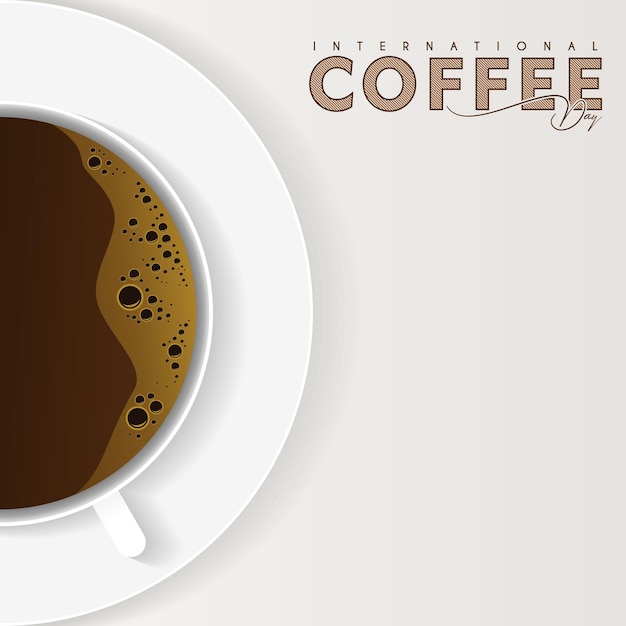 Internationale Koffie Dag gevierd elke 1 oktober koffiekop met witte achtergrond