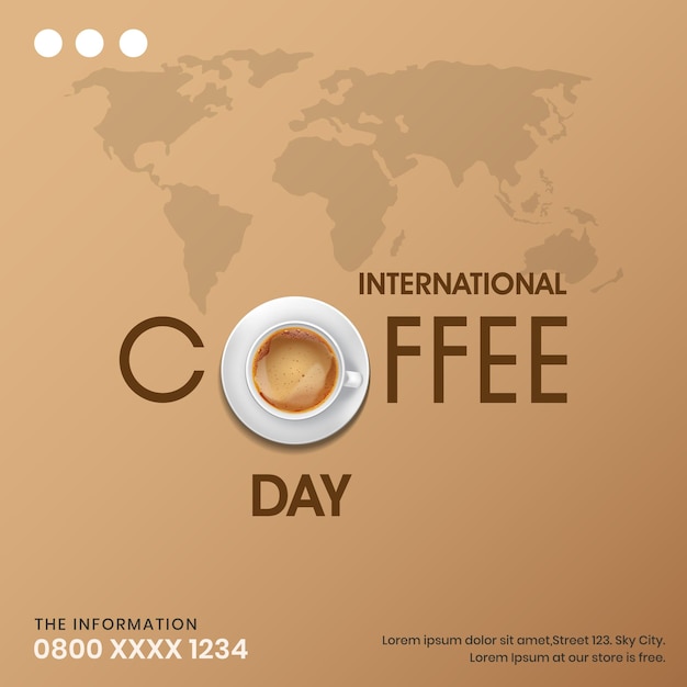 Vector internationale koffiedag posterontwerp