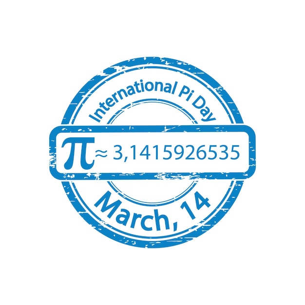 Internationale pi dag vector rubberstempel vector geïsoleerd op een witte achtergrond.