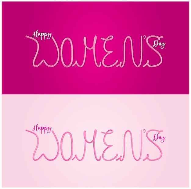 Internationale Vrouwendag elegante lettering op roze achtergrond Groetekaartje voor Gelukkige Vrouwendag