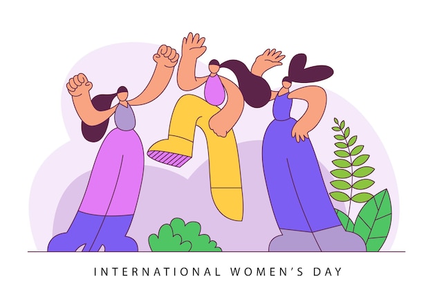 internationale vrouwendag in kleurrijk plat ontwerp