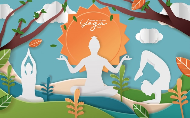 Internationale yoga dag illustratie