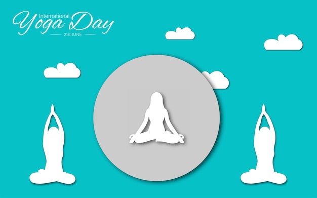 Internationale yoga dag vectorillustratie 21 juni.