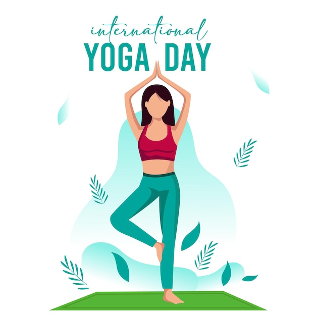 internationale yoga dag yoga lichaamshouding groep vrouw beoefenen van yoga vector illustratie ontwerp