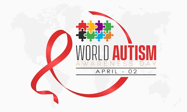 Internationally recognized Annual awareness concept of World Autism Awareness Day Health concept of April 02