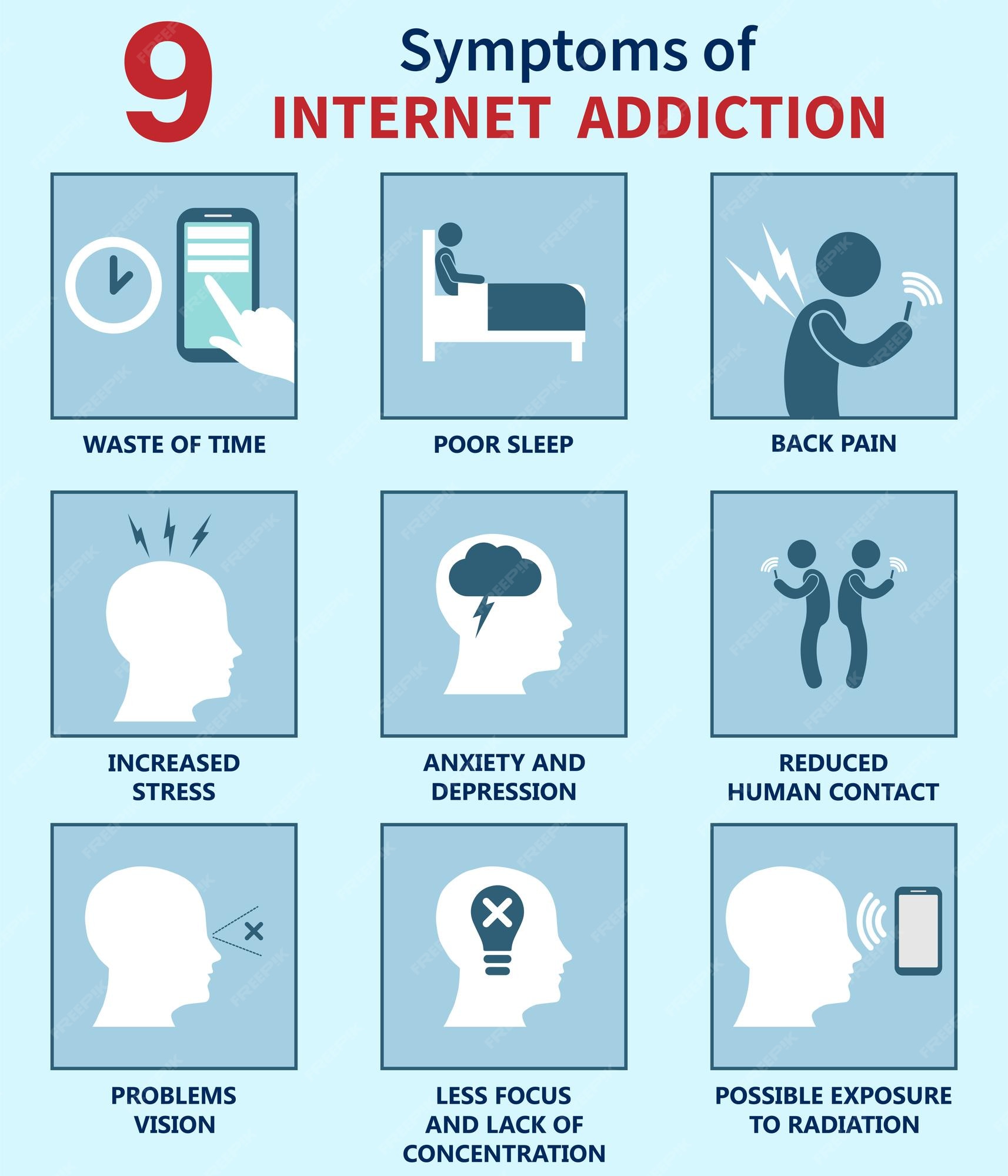 Premium Vector Internet Addiction And Digital Detoxification Symptoms