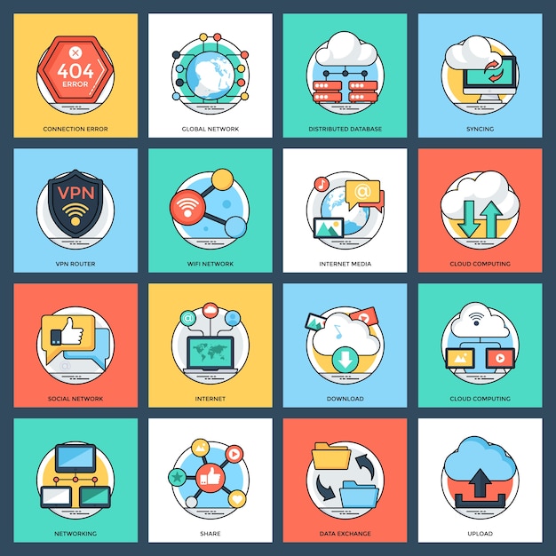 インターネットとネットワーキングのアイコンパック
